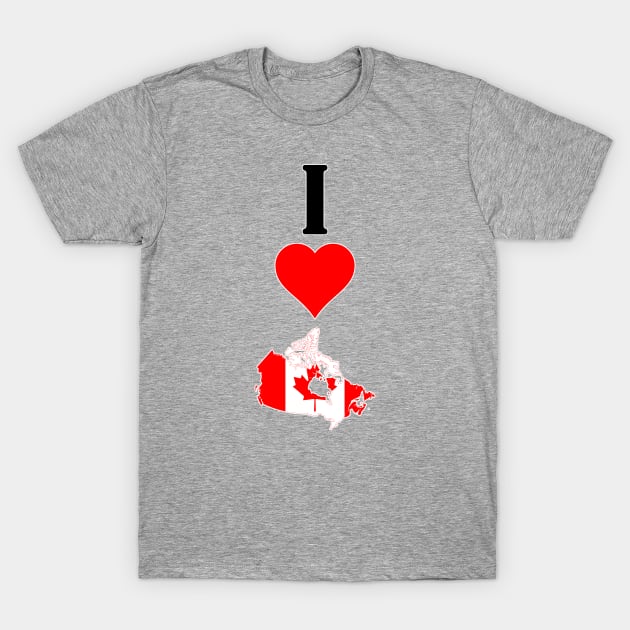 I Love Canada Vertical I Heart Country Flag Map T-Shirt by Sports Stars ⭐⭐⭐⭐⭐